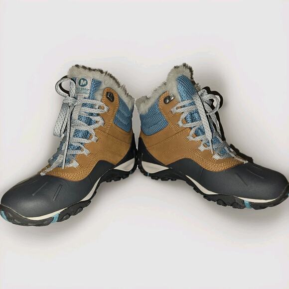 New! Merrell Atmost Mid WTPF Womens Brown Sugar/Ice Boots Sz 7.5 M - Picture 5 of 12